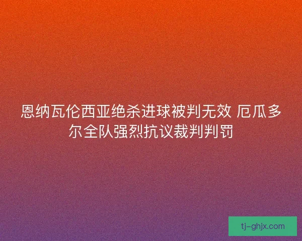 恩纳瓦伦西亚绝杀进球被判无效 厄瓜多尔全队强烈抗议裁判判罚