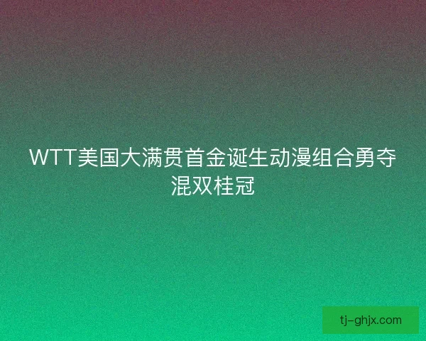WTT美国大满贯首金诞生动漫组合勇夺混双桂冠